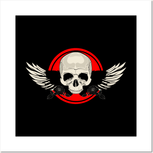 Wing Skull - RED Posters and Art